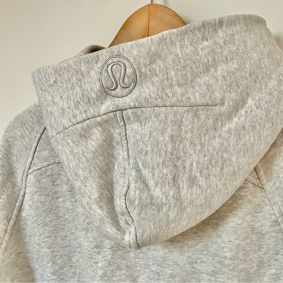 Lululemon Scuba Oversized 1/2 Zip Hoodie Heathered Core Ultra Light Grey XS/S - Picture 10 of 11